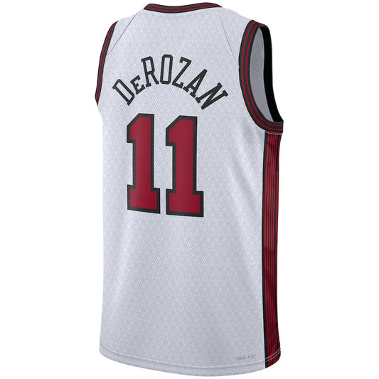 C.Bulls #11 DeMar DeRozan Unisex 2022-23 Swingman Jersey City Edition White Stitched American Basketball Jersey - Main View