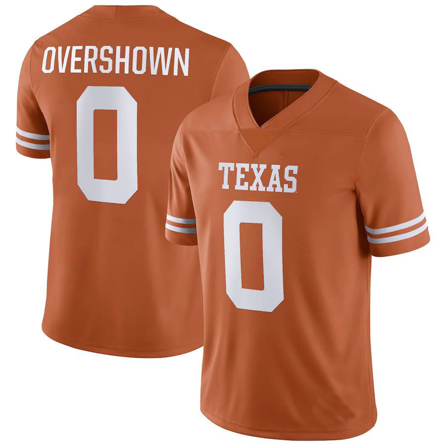 T.Longhorns #0 DeMarvion Overshown NIL Replica Football Jersey Orange Stitched American College Jerseys - Main View