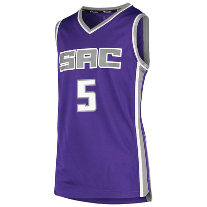 S.Kings #5 De'Aaron Fox  Fanatics Branded  Fast Break Team Jersey Purple Stitched American Basketball Jersey - Main View