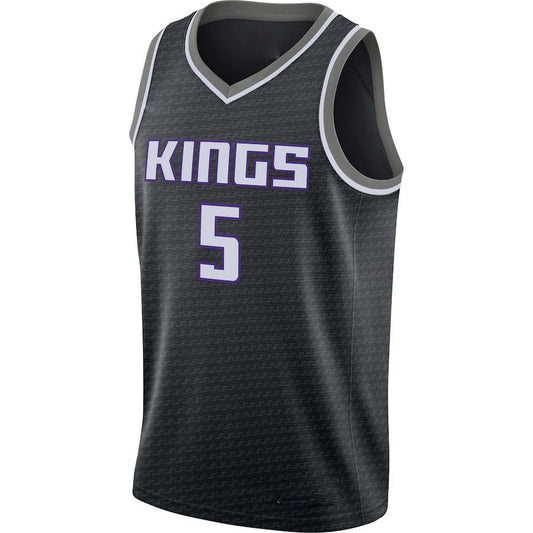 S.Kings #5 De'Aaron Fox Jordan Brand  Swingman Jersey Statement Edition Black Statement Edition Stitched American Basketball Jersey - Main View
