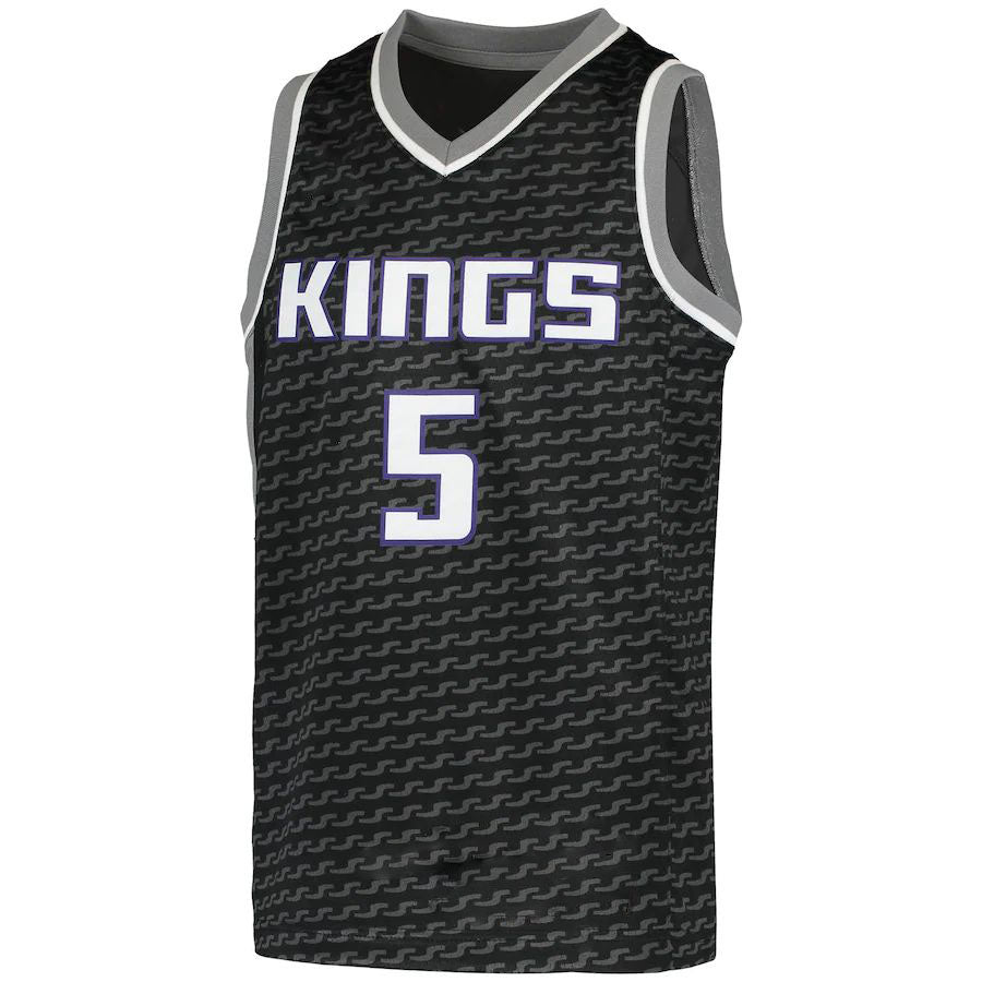 S.Kings #5 De'Aaron Fox Jordan Brand  Swingman Player Jersey Statement Edition Black Statement Edition Stitched American Basketball Jersey - Main View