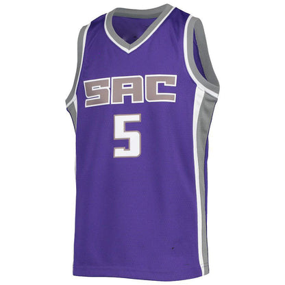 S.Kings #5 De'Aaron Fox  Diamond Swingman Jersey Icon Edition Purple Stitched American Basketball Jersey - Main View