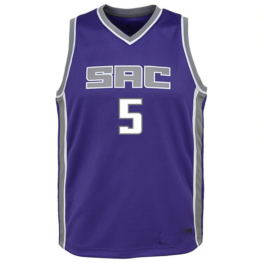 S.Kings #5 De'Aaron Fox  Swingman Jersey  Purple Stitched American Basketball Jersey - Main View