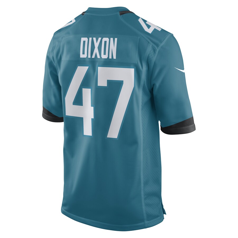 J.Jaguars #47 De'Shaan Dixon Teal Team Game Player Jersey Stitched American Football Jerseys - Main View