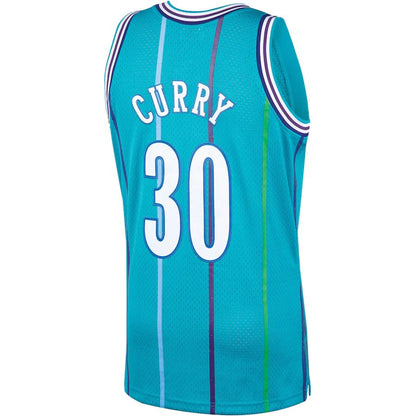 C.Hornets #30 Dell Curry Mitchell & Ness 1992-93 Hardwood Classics Swingman Player Jersey Teal Stitched American Basketball Jersey - Main View