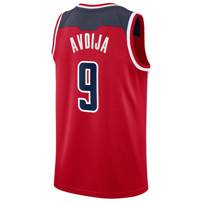 W.Wizards #9 Deni Avdija Swingman Jersey Red Icon Edition Stitched American Basketball Jersey - Main View
