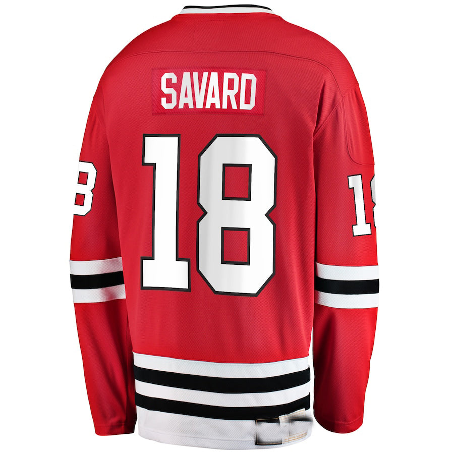 C.Blackhawks #18 Denis Savard Fanatics Branded Premier Breakaway Retired Player Jersey Red Stitched American Hockey Jerseys - Main View