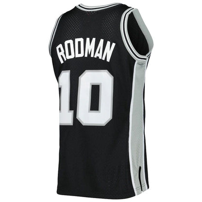 S.Antonio Spurs #10 Dennis Rodman Mitchell & Ness 1993-94 Hardwood Classics Swingman Jersey Black Stitched American Basketball Jersey - Main View