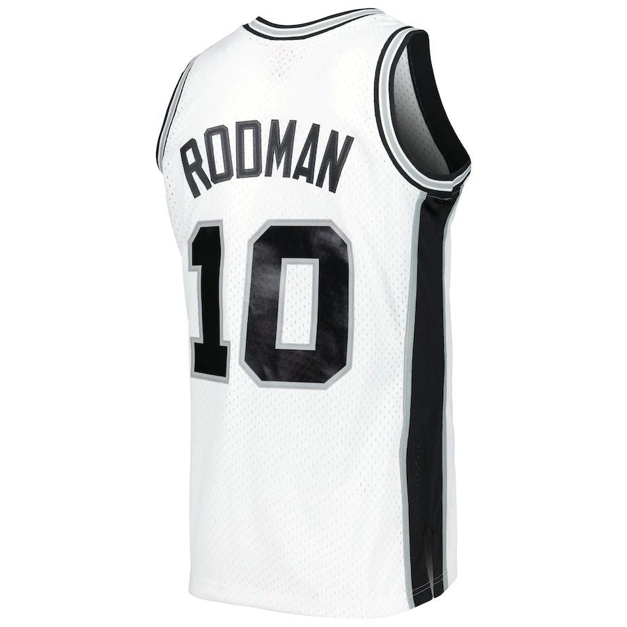 S.Antonio Spurs #10 Dennis Rodman Mitchell & Ness 1993-94 Hardwood Classics Swingman Jersey White  Stitched American Basketball Jersey - Main View