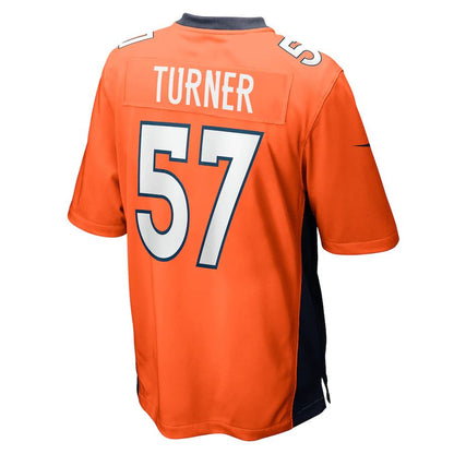 D.Broncos #57 Billy Turner Orange Game Player Jersey Stitched American Football Jerseys - Main View