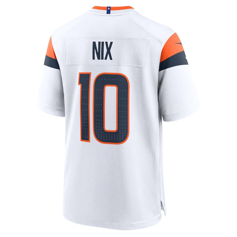 D.Broncos #10 Bo Nix 2024 Draft First Round Pick Player Game Jersey - White American Football Jersey - Main View