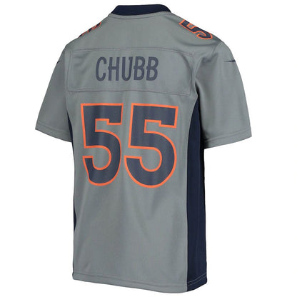 D.Broncos #55 Bradley Chubb Gray Inverted Team Game Jersey Stitched American Football Jerseys - Main View