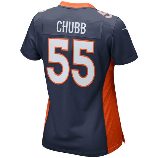 D.Broncos #55 Bradley Chubb Navy Game Jersey Stitched American Football Jerseys - Main View