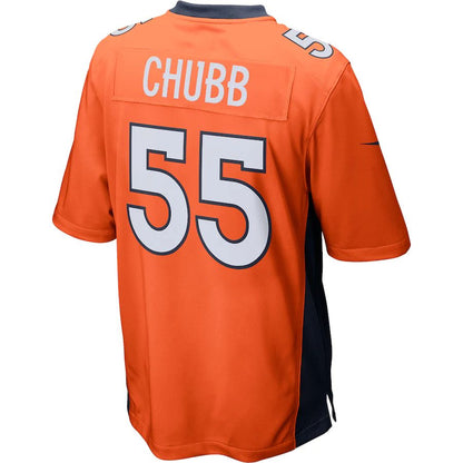 D.Broncos #55 Bradley Chubb Orange Game Jersey Stitched American Football Jerseys - Main View