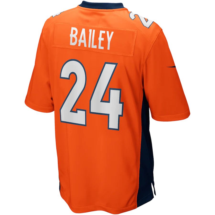 D.Broncos #24 Champ Bailey Orange Game Retired Player Jersey Stitched American Football Jerseys - Main View
