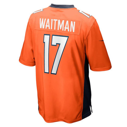 D.Broncos #17 Corliss Waitman  Orange Game Player Jersey Stitched American Football Jerseys - Main View