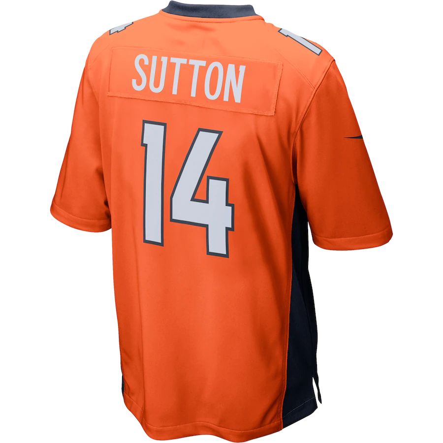 D.Broncos #14 Courtland Sutton Orange Game Jersey Stitched American Football Jerseys - Main View