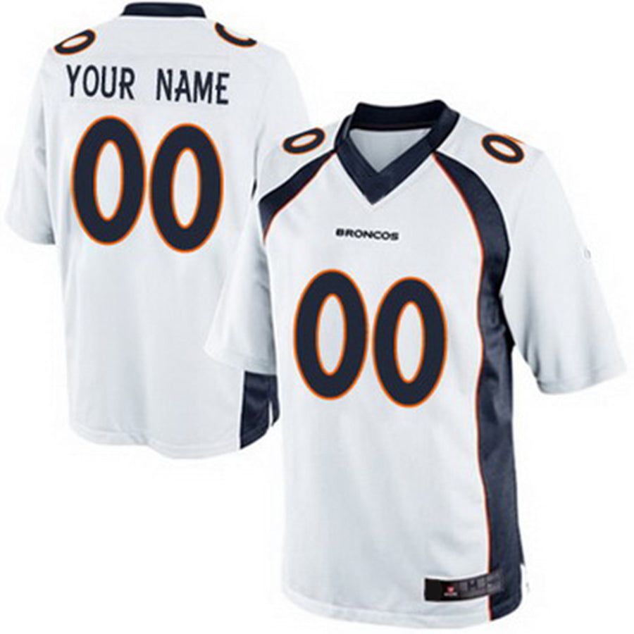 Custom D.Broncos 2013 White Game Jersey Stitched Jersey American Football Jerseys - Main View