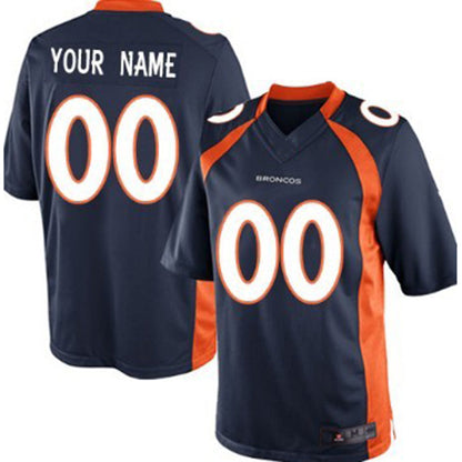 Custom D.Broncos Blue Limited Jersey Stitched Jersey American Football Jerseys - Main View