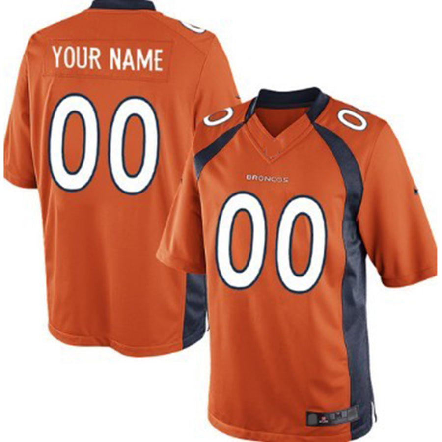 Custom D.Broncos Orange Limited Jersey Stitched Jersey American Football Jerseys - Main View