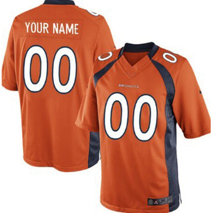 Custom D.Broncos Orange Limited Jersey Stitched Jersey American Football Jerseys - Main View