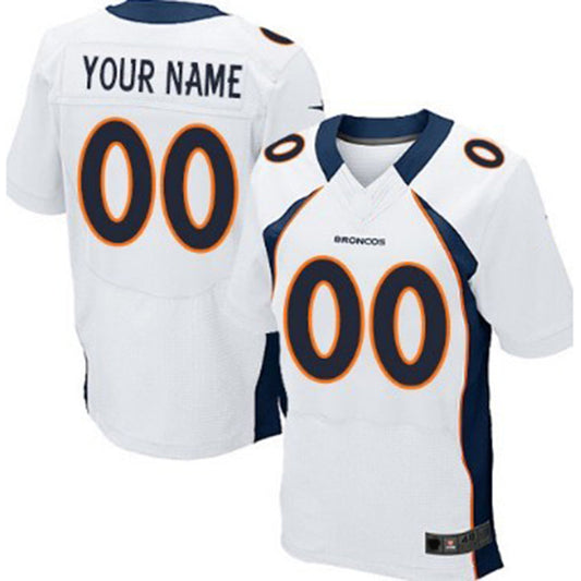Custom D.Broncos White Elite Jersey Stitched Jersey American Football Jerseys - Main View