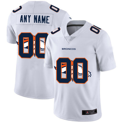 Custom D.Broncos White Team Big Logo Vapor Untouchable Limited Jersey Stitched Jersey American Football Jerseys - Main View