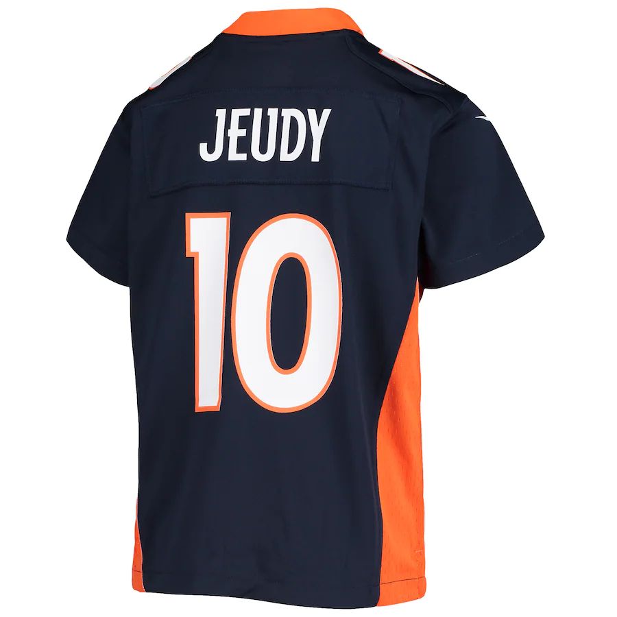 D.Broncos #10 Jerry Jeudy Navy Game Jersey Stitched American Football Jerseys - Main View