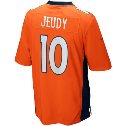 D.Broncos #10 Jerry Jeudy Orange Player Game Jersey Stitched American Football Jerseys - Main View