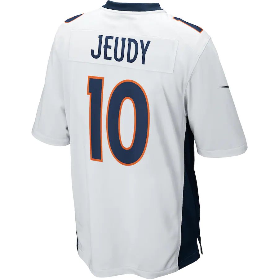 D.Broncos #10 Jerry Jeudy White Game Jersey Stitched American Football Jerseys - Main View