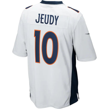 D.Broncos #10 Jerry Jeudy White Game Jersey Stitched American Football Jerseys - Main View