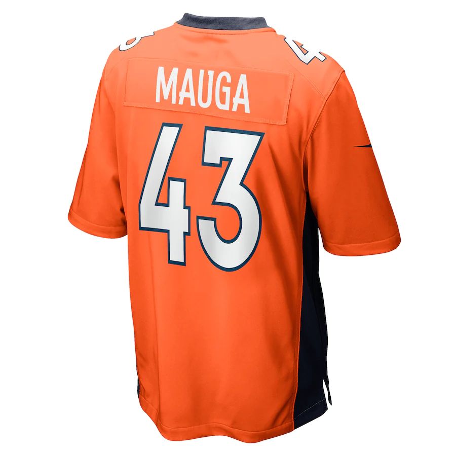 D.Broncos #43 Kana'i Mauga Orange Game Player Jersey Stitched American Football Jerseys - Main View