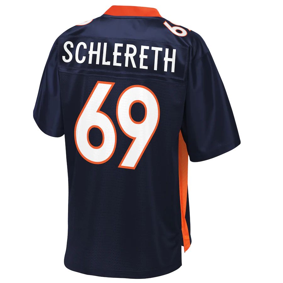 D.Broncos #69 Mark Schlereth Pro Line Navy Replica Retired Player Jersey Stitched American Football Jerseys - Main View