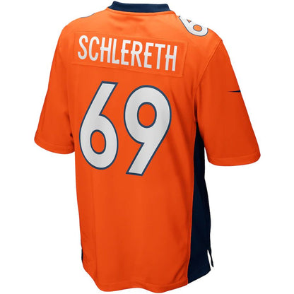 D.Broncos #69 Mark Schlereth Orange Game Retired Player Jersey Stitched American Football Jerseys - Main View