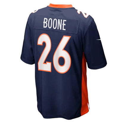 D.Broncos #26 Mike Boone Navy Home Game Player Jersey Stitched American Football Jerseys - Main View