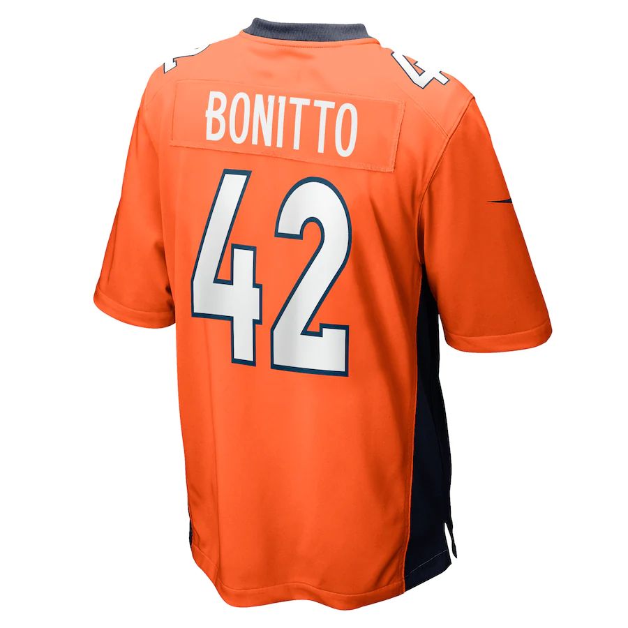 D.Broncos #42 Nik Bonitto Orange Game Player Jersey Stitched American Football Jerseys - Main View