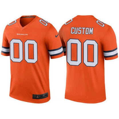 Custom D.Broncos Orange  Color Rush Legend Limited Jersey Stitched Jersey American Football Jerseys - Main View