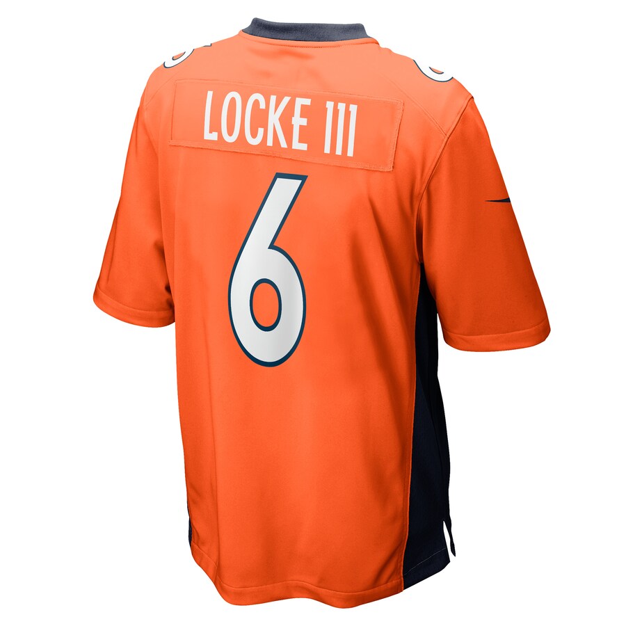 D.Broncos #6 P.J. Locke Orange Game Player Jersey Stitched American Football Jerseys - Main View