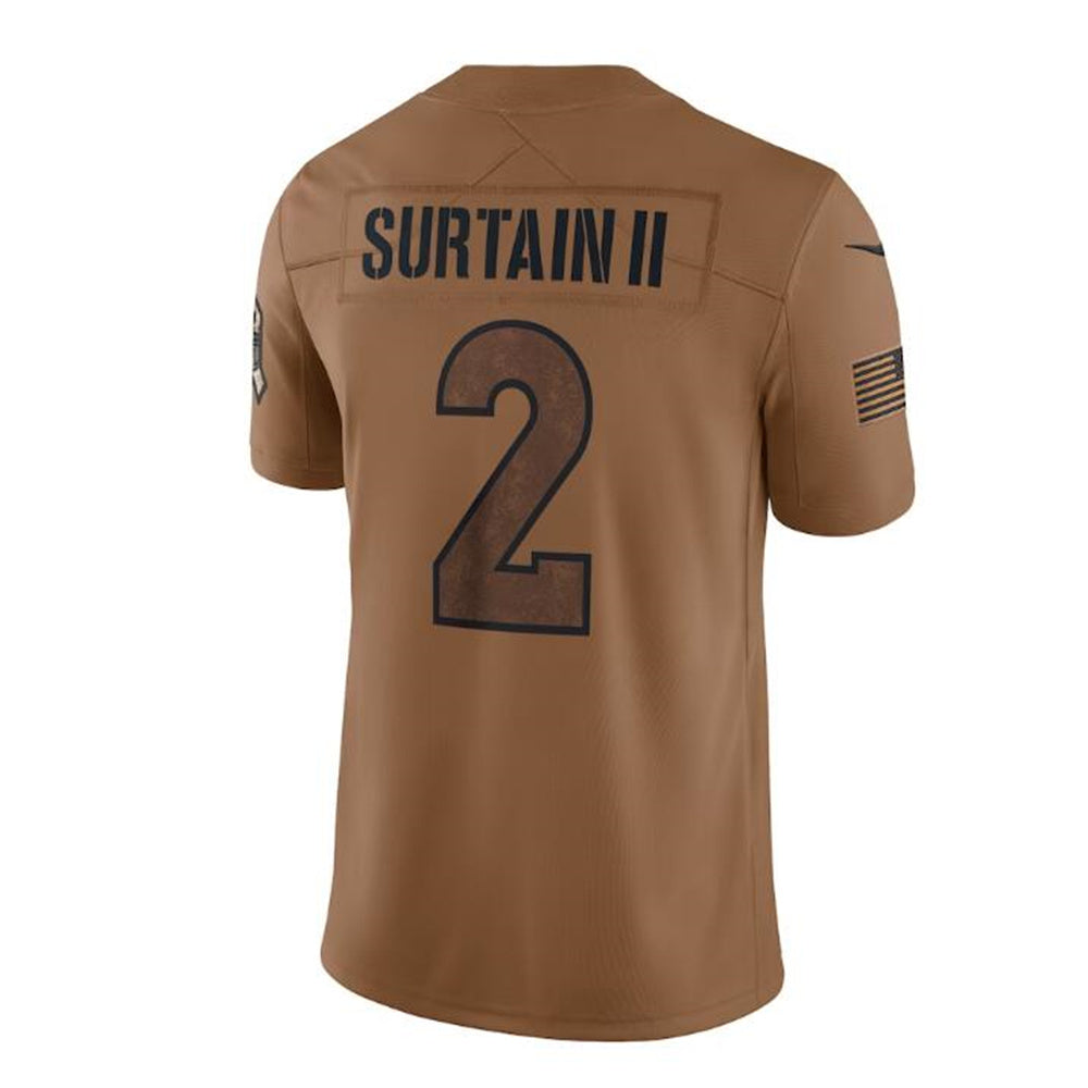 D.Broncos #2 Patrick Surtain II  Brown 2023 Salute To Service Limited Jersey Stitched American Football Jerseys - Main View