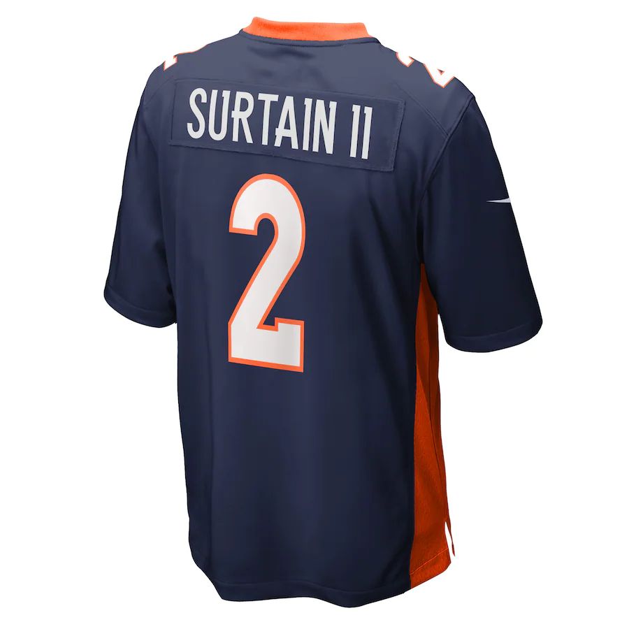D.Broncos #2 Patrick Surtain II  Navy Home Game Player Jersey Stitched American Football Jerseys - Main View