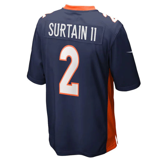 D.Broncos #2 Patrick Surtain II  Navy Home Game Player Jersey Stitched American Football Jerseys - Main View