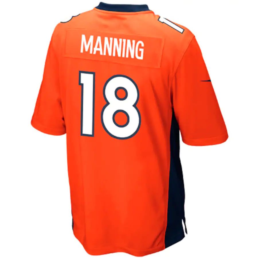 D.Broncos #18 Peyton Manning Peyton Manning Orange Team Color Game Jersey Stitched American Football Jerseys - Main View