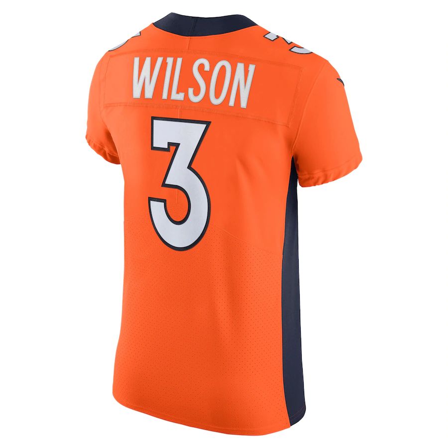 D.Broncos #3 Russell Wilson Orange Vapor Elite Jersey Stitched American Football Jerseys - Main View