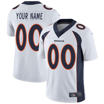 Custom D.Broncos  White Vapor Untouchable Player Limited Jersey Stitched Jersey American Football Jerseys - Main View