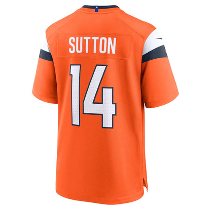 D.Broncos #14 Courtland Sutton Game Jersey - Orange American Football Jerseys - Main View