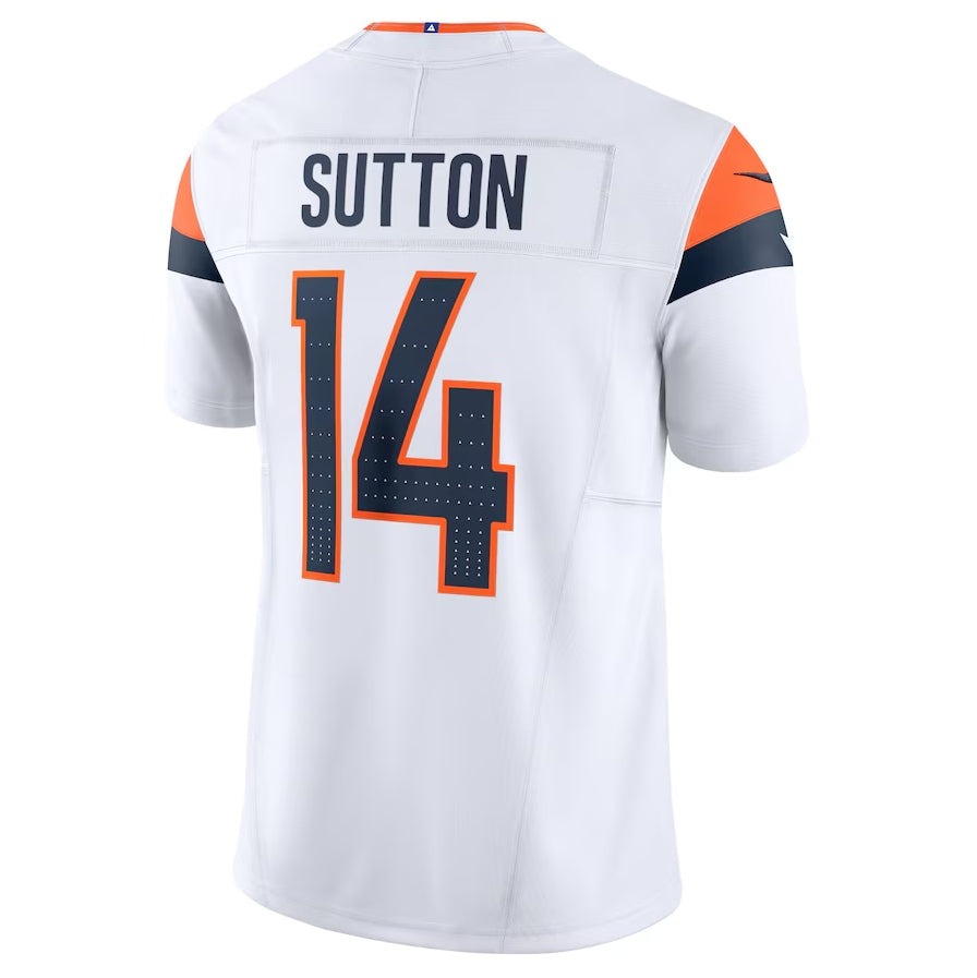 D.Broncos #14 Courtland Sutton Vapor F.U.S.E. Limited Jersey - White American Football Jerseys - Main View