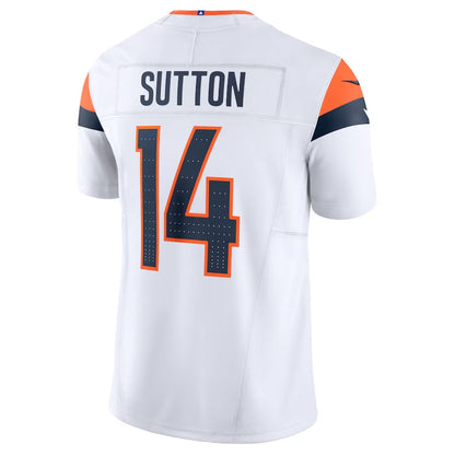 D.Broncos #14 Courtland Sutton Vapor F.U.S.E. Limited Jersey - White American Football Jerseys - Main View