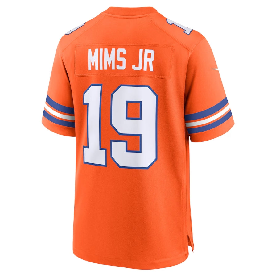 D.Broncos #19 Marvin Mims Jr Orange Mile High Collection 1977 Throwback Player Game Football Jerseys - Main View