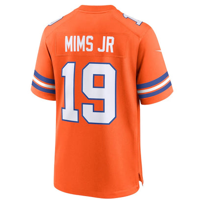 D.Broncos #19 Marvin Mims Jr Orange Mile High Collection 1977 Throwback Player Game Football Jerseys - Main View