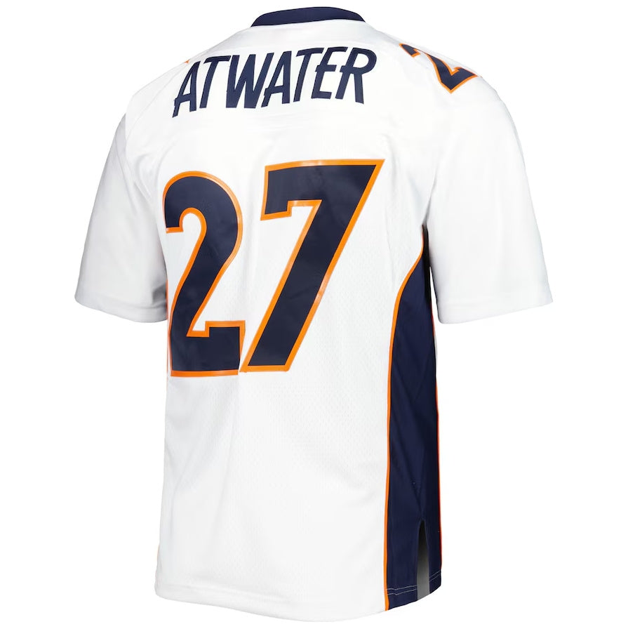 D.Broncos #27 Steve Atwater Mitchell & Ness Legacy Replica Jersey - White American Football Jerseys - Main View